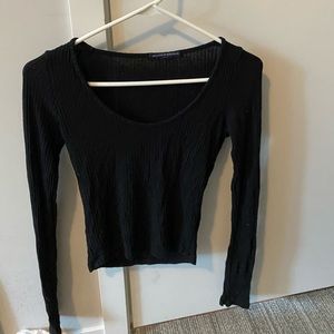 Brandy Melville Ribbed Black Long Sleeve